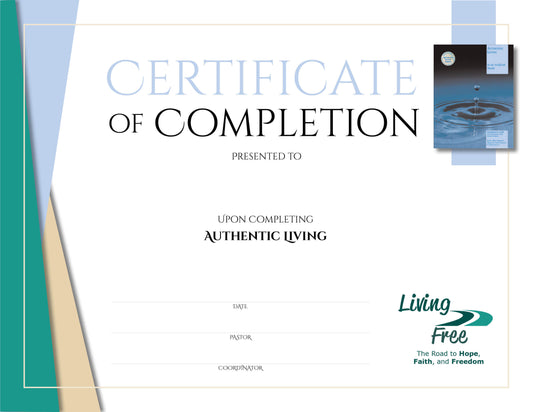 Authentic Living Certificate of Completion