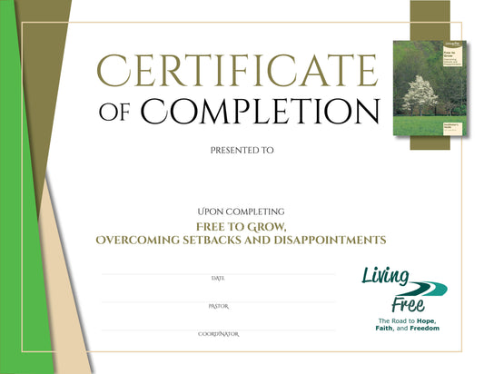 Free to Grow Certificate of Completion
