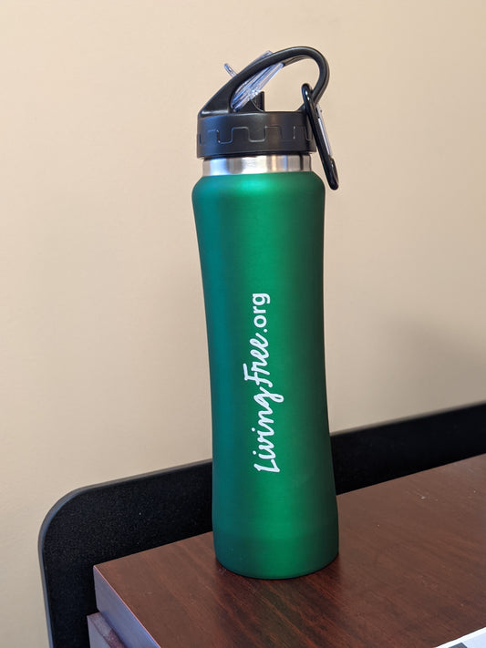 Green 26 oz Living Free Water Bottle