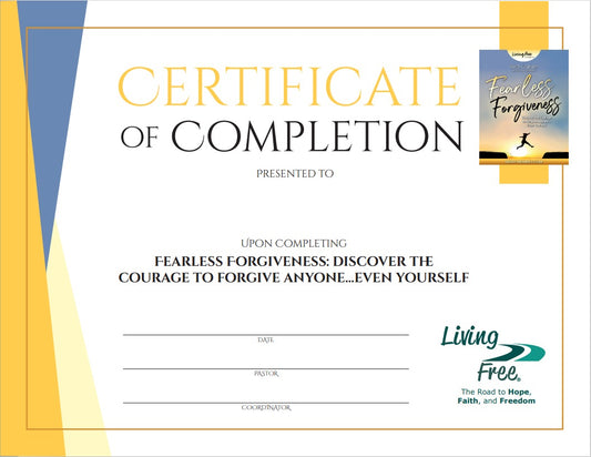 Fearless Forgiveness Digital Certificate of Completion