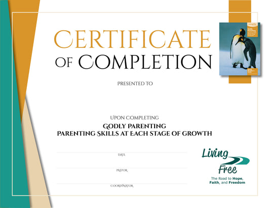 Godly Parenting Certificate of Completion