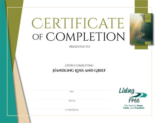 Handling Loss and Grief Certificate of Completion