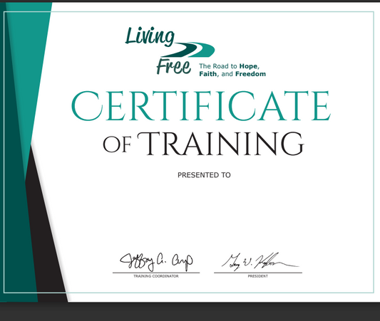 Living Free Workshop & Facilitator Training Digital Certificate