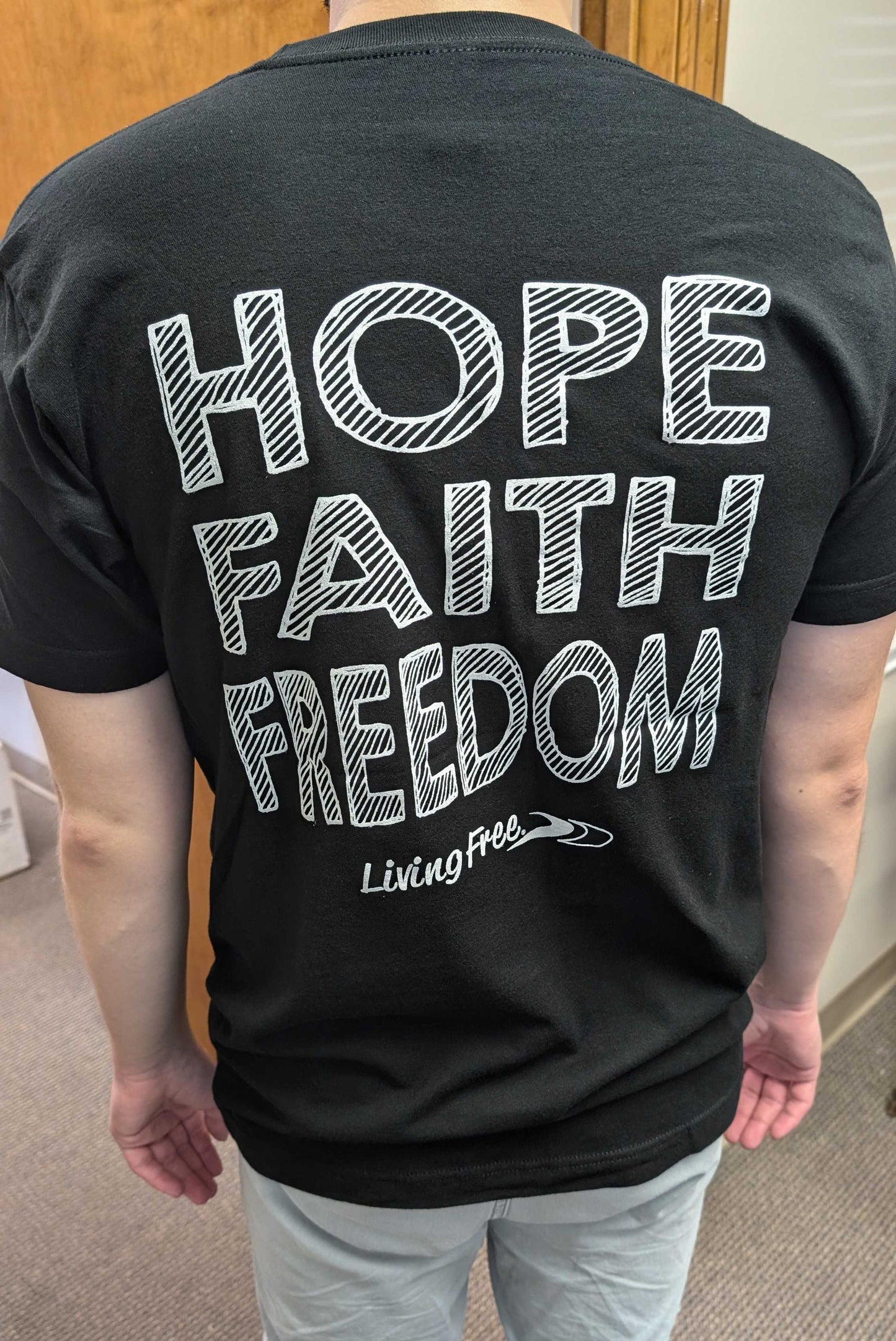 Black With White - Hope-Faith-Freedom T-Shirt