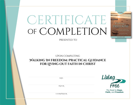 Walking in Freedom Certificate