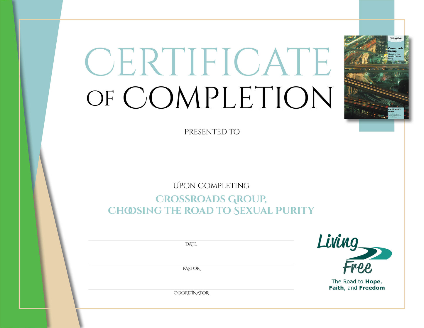 Crossroads Certificate of Completion
